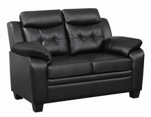 Load image into Gallery viewer, Finley Casual Black Padded Loveseat
