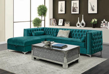 Load image into Gallery viewer, Bellaire Contemporary Teal and Chrome Sectional
