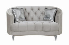 Load image into Gallery viewer, Avonlea Traditional Grey and Chrome Loveseat
