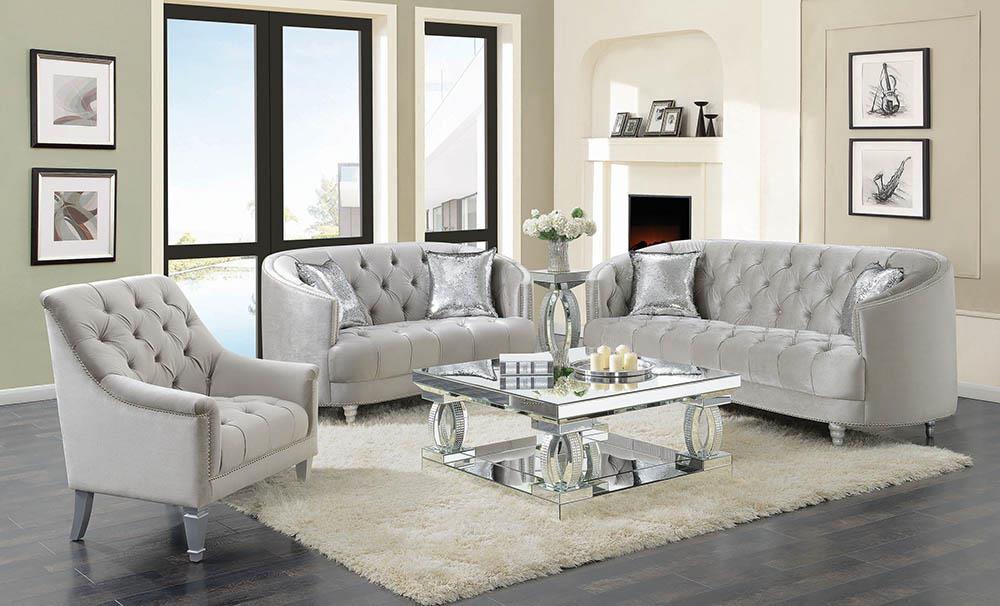 Avonlea Traditional Grey and Chrome Chair