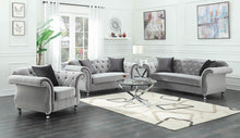Load image into Gallery viewer, Frostine Traditional Silver Sofa
