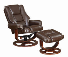 Load image into Gallery viewer, Transitional Brown Chair with Ottoman
