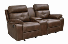 Load image into Gallery viewer, Damiano Brown Faux Leather Reclining Loveseat
