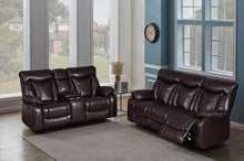 Load image into Gallery viewer, Zimmerman Dark Brown Faux Leather Two-Piece Living Room Set

