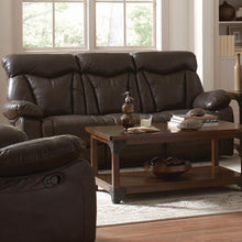 Load image into Gallery viewer, Zimmerman Dark Brown Power Motion Faux Leather Reclining Sofa
