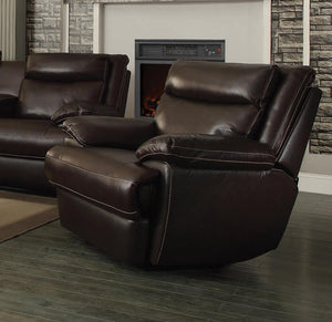 MacPherson Brown Leather Reclining Sofa