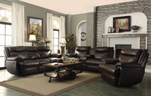 Load image into Gallery viewer, MacPherson Brown Leather Reclining Loveseat
