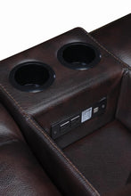 Load image into Gallery viewer, Willemse Chocolate Reclining Sofa With Drop Down Table
