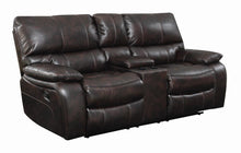 Load image into Gallery viewer, Willemse Chocolate Reclining Loveseat With Storage Console
