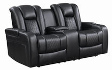 Load image into Gallery viewer, Delangelo Black Power Motion Reclining Loveseat
