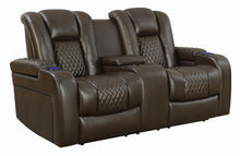 Load image into Gallery viewer, Delangelo Brown Power Motion Reclining Loveseat
