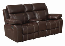 Load image into Gallery viewer, Myleene Chestnut Leather Reclining Loveseat
