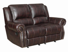 Load image into Gallery viewer, Sir Rawlinson Tobacco Leather Reclining Loveseat
