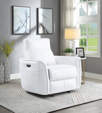 Load image into Gallery viewer, Cecelia Casual White Power Glider Recliner with Power Headrest
