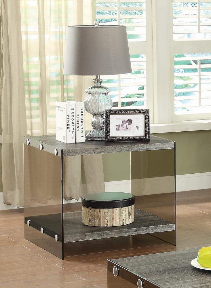 Rustic Grey End Table