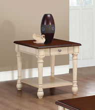 Load image into Gallery viewer, Transitional Dark Brown/Antique White End Table
