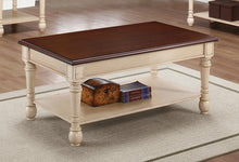 Load image into Gallery viewer, Transitional Dark Brown/Antique White Coffee Table
