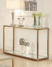 Load image into Gallery viewer, Calantha Modern Chocolate Chrome Sofa Table
