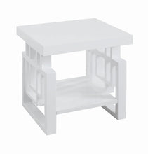 Load image into Gallery viewer, Transitional Glossy White End Table
