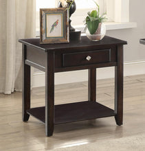 Load image into Gallery viewer, Transitional Walnut One-Drawer End Table
