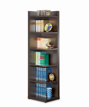 Load image into Gallery viewer, Transitional Cappuccino Corner Bookcase
