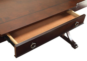 Transitional Red Brown Writing Desk