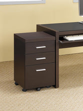 Load image into Gallery viewer, Skylar Contemporary Cappuccino Three-Drawer Mobile File Cabinet
