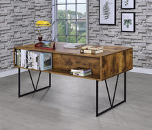 Load image into Gallery viewer, Analiese Industrial Antique Nutmeg Writing Desk
