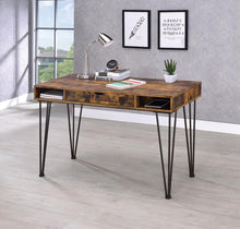 Load image into Gallery viewer, Industrial Antique Nutmeg Writing Desk
