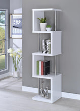 Load image into Gallery viewer, Modern White Four-Tier Bookcase
