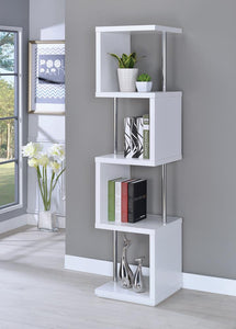 Modern White Four-Tier Bookcase