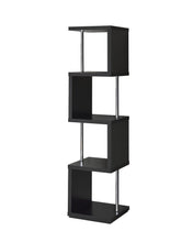 Load image into Gallery viewer, Modern Black Four-Tier Bookcase
