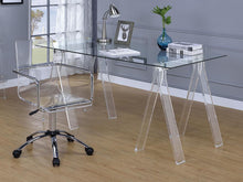 Load image into Gallery viewer, Amaturo Clear Acrylic Sawhorse Writing Desk
