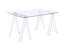 Load image into Gallery viewer, Amaturo Clear Acrylic Sawhorse Writing Desk
