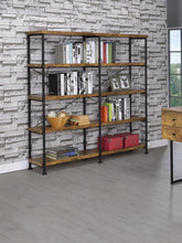 Load image into Gallery viewer, Barritt Industrial Antique Nutmeg Double-Wide Bookcase
