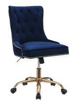 Load image into Gallery viewer, Modern Blue Velvet Office Chair
