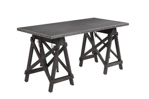 Industrial Galvanized Grey Adjustable Desk