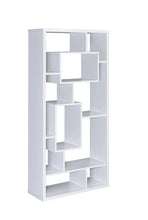 Load image into Gallery viewer, Modern White Asymmetrical Cube Bookcase
