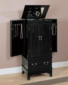 Transitional Black Jewelry Armoire