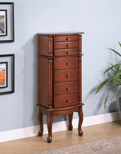 Load image into Gallery viewer, Transitional Warm Brown Jewelry Armoire
