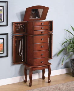 Transitional Warm Brown Jewelry Armoire