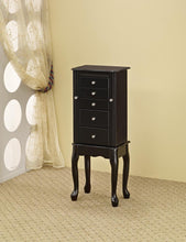 Load image into Gallery viewer, Traditional Queen Anne Black Jewelry Armoire
