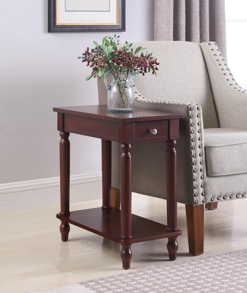Transitional Cappuccino Accent Table