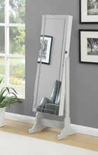Load image into Gallery viewer, Transitional Dove Grey Cheval Mirror Armoire
