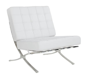White and Chrome Accent Chair