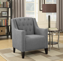 Load image into Gallery viewer, Transitional Grey Upholstered Accent Chair
