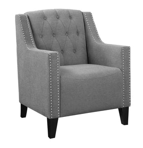 Transitional Grey Upholstered Accent Chair