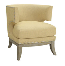 Load image into Gallery viewer, Transitional Bumblebee Yellow Exposed Wood Accent Chair
