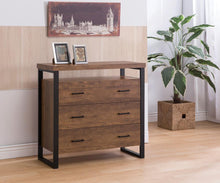Load image into Gallery viewer, Rustic Amber Three-Drawer Accent Cabinet
