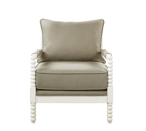 Traditional Beige and White Accent Chair